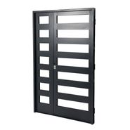 Puerta y Media GRIS Vidriada Pesada 120 x 200 DERECHA