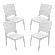 Silla De Plastico Reforzadas Rattan Jardin Exterior Set X 4