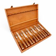 Juego de Cubiertos Schmieden Línea Fina – Modelo Sol de Mayo (12 piezas con caja de madera de cedro