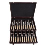 Cubiertos SCHMIEDEN de hueso y alpaca - 24 Piezas en Caja de Madera Premium