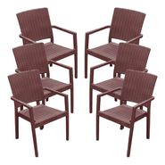 Silla De Plastico Reforzadas Con Apoyabrazos Rattan X 6 Un