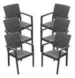 Silla-De-Plastico-Reforzadas-Con-Apoyabrazos-Rattan-X-6-Un-NegroLisa