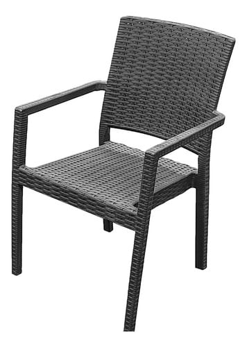 Silla-De-Plastico-Reforzadas-Con-Apoyabrazos-Rattan-X-6-Un-NegroLisa
