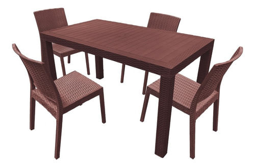 Mesa-Plastica-Rectangular-Simil-Rattan-140x80x76cm-Chocolate