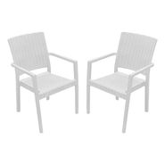 Silla De Plastico Reforzadas Con Apoyabrazos Rattan X 2 Un