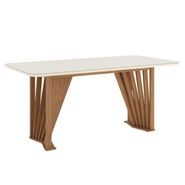 MESA HENN SC82-127 ADRIANA C/VIDRIO NATURE/OFF WHITE 1,80MTS