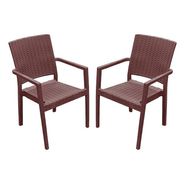 Silla De Plastico Reforzadas Con Apoyabrazos Rattan X 2 Un