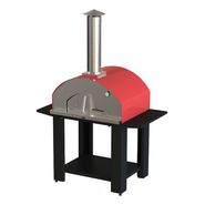 Horno Pizzero A Leña Movil Tromen Pompeya Gourmet Rojo