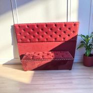 Respaldo 140x130 Con Tachas + Baulera 140x40 Todos Los Color A Elección