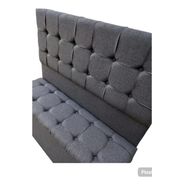 Respaldo Cuadrado 200x130 Y Baulera 140x40 Color A Eleccion Bordó