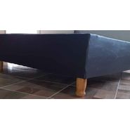 Base Box Sommier King 180x200 Ecocuero Reforzada Negro