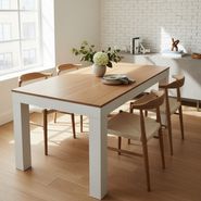 Mesa De Comedor, Fija Color Paraíso Combinado Paraíso Blanco