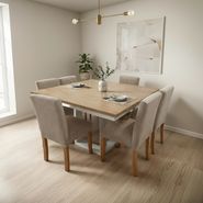 Mesa Cuadrada Color Paraíso Combinada+ 6 Sillas Reforzadas Paraiso Combinado Liso