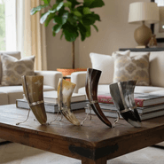 Mate Artesanal De Asta Y Alpaca Con Forma De Cuerno