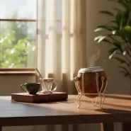 Mate Porito Urugayo de Carpincho con posa mate en tiento