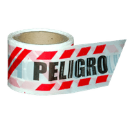 Pack x10 Cintas Plásticas PELIGRO 80mm x200mts Color Blanca y Roja
