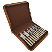 Juego De Cubiertos En Alpaca SCHMIEDEN - 12 piezas con Estuche de Cuero