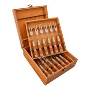 Juego de Cubiertos Línea Fina "Pampeana" - 12 Piezas Estilo CAMPERO PAMPA de Madera y Alpaca