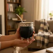 Mate Imperial de Calabaza con Virola y Base de Alpaca Forrado en cuero Premium