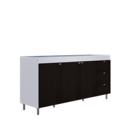 BAJO MESADA ORLANDI 4001 1.60 3C 3P BLANCO/WENGUE
