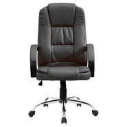 Sillon oficina JD C314 Gerencial Ergonómico Color Negro Cuero Ecologico