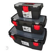 Set X3 Caja Herramienta Multiuso 19  16  12  Negro Y Rojo