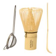 Chasen Japonés Batidor De Bambú Para Te Matcha Artesanal Con Tamizador Y Chashaku