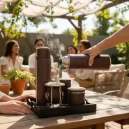 Set Matero Completo Forrado En Cuero Croco Con Bandeja (MAT205)