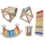 PLAZA DE JUEGOS MONTESSORI - CUBO + TRIANGULO + RAMPA + RODARI + BALANCIN