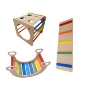 PLAZA DE JUEGOS MONTESSORI - CUBO, RAMPA Y BALANCIN